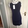 BNWT... Navy Dress with Flower Print/shimmer Embedded (Size 10) Image 6