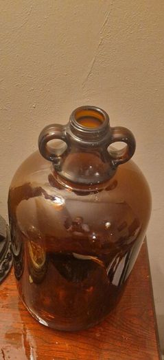 A Large Antique Scottish Amber Glass Demijohn 1920s UGB