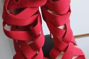 Red strappy stiletto heels - size 6