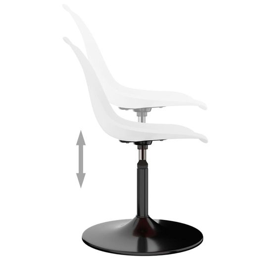 Swivel Dining Chairs 6 pcs White PP