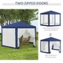 4m Hexagon Gazebo Party Tent, Screen House Patio Canopy Event Shelter for Activities, Shade Resistant, Blue Image 5