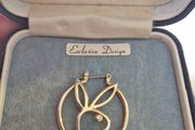 Vintage Playboy Bunny Hoop/Brooch