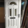 Red with white frame upvc door Image 2