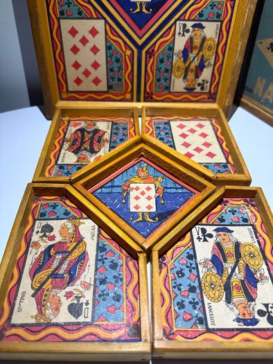 Vintage French Nain Jaune Game - Jura Wooden Box, 5 Trays - Mid-20th Century