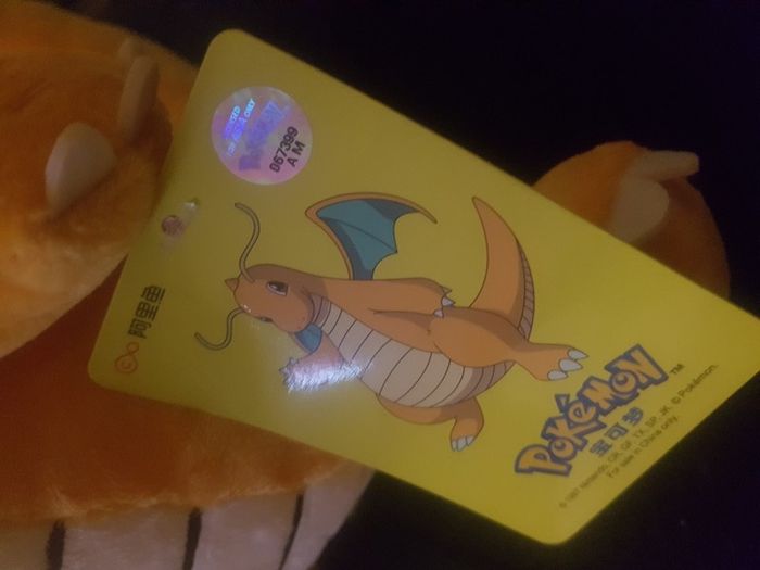 Dragonite Pokemon 25cm tag, holo sticker toy