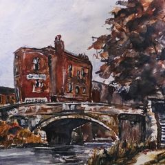 baggot street bridge watercolour