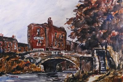 baggot street bridge watercolour