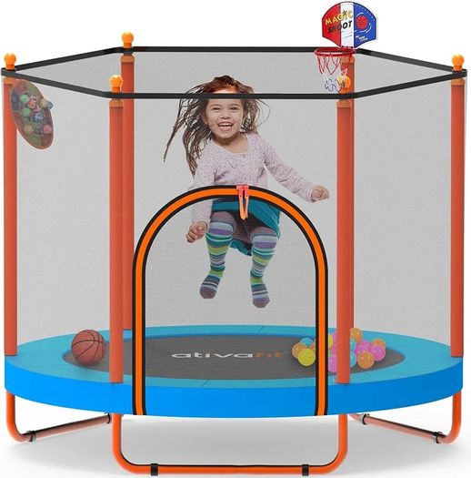 60 Rebounder Trampoline Indoor Outdoor for Kids Ages 1-8,