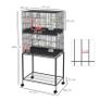 Two-Tier Bird Cage on Wheels, with Stand, for Small Birds Image 3