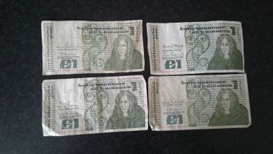 1 pound notes x4 1987/88/89