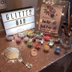 Glitter Bar Work Station for Weddings / Hens / B-Day Parties