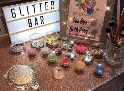 Glitter Bar Work Station for Weddings / Hens / B-Day Parties