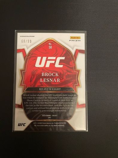 2023 Panini Select UFC Brock Lesnar Red Prizm /99