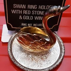 vintage boxed silver plated swan