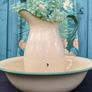 Vintage Enamel Pitcher and Bowl Image 3
