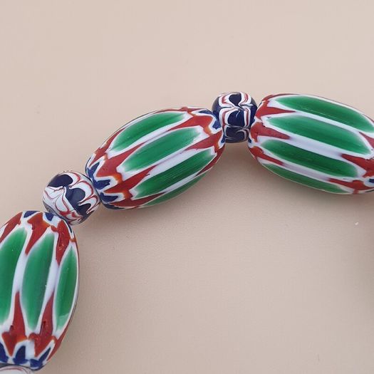 Vintage Venetian Style Chevron Beads Bracelet