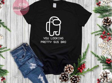 You Look SUS Among Us T Shirt , Among Us Crewmate Shirt, Imposter kids Shirt, Birthday Gift for Friend,Halloween Among Us Costume,gaming tee