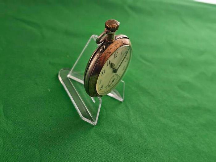 Antique Silver Swiss Made WW1 Era Military Pocket Watch