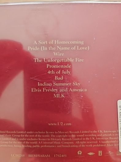U2  CD  - The Unforgettable Fire