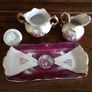 Vintage Minature Creamer & Sugar bowl set on tray Image 3
