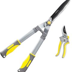 2pcs Garden Shears, Hedge Shears for Trimming Shrubs and Pruning Shears for Cutting Branches, Heavy Duty Garden Tools
