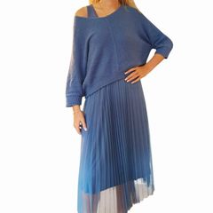 Misumi tank dress w/matching bardot sweater