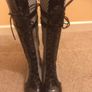 Brand New Black and White Tall Boots, Size 40 Image 10