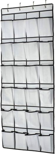 FREE SHIPPING Hanging Organiser Over the Door, Shoe Racks, Shoe Storage, 24 Large Mesh Pockets Storage hanger for Bedroom Bathroom Closet, 59 X 21.6, White