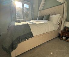 4ft6 Rio Gas Lift Ottoman Bedframe and 4ft6 Emma Headboard