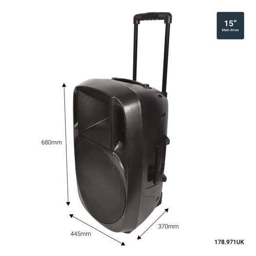 QTX MIXCAB-15 Portable PA w/ Mixer Bluetooth