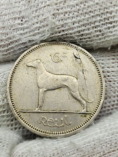 Ireland 1962 6d Sixpence Mint Error Defective Planchet