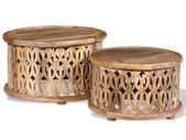Two Piece Coffee Table Set Solid Mango Wood
