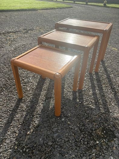Mid-century vintage retro danish style nest of tables c1970