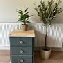 Upcycled Solid Wood Bedside Locker Pair Modern Rustic Finish Image 8