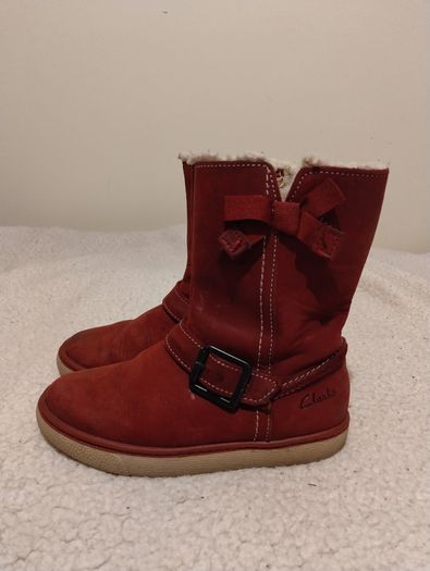 Clarks Kids Red leather Boots