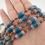 Antique Venetian Style Deep Teal Blue Glass Beads Necklace Image 10