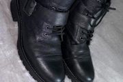 Dune London Pamir Black Reall Leather Biker Boots UK 6 / EU 39 Wide Fit