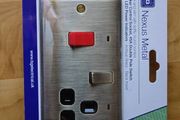 BG Electrical 45 A Metal Cooker Socket Switch Unit with Neon - Antique Brass