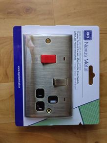 BG Electrical 45 A Metal Cooker Socket Switch Unit with Neon - Antique Brass