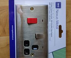 BG Electrical 45 A Metal Cooker Socket Switch Unit with Neon - Antique Brass