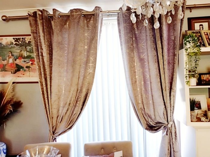 Silver-Grey Velvet Effect Curtains