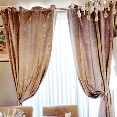 Silver-Grey Velvet Effect Curtains