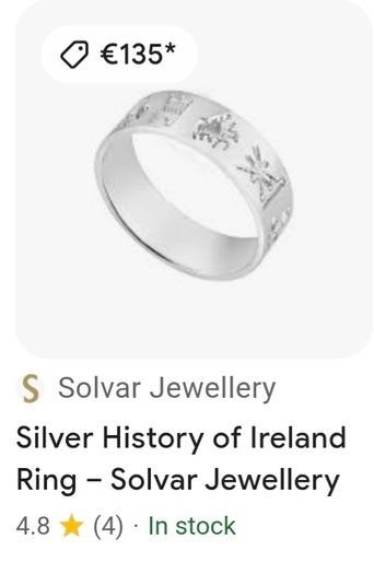 sterling silver history of Ireland ring