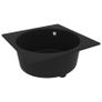 Kitchen Sink with Overflow Hole Black Granite Image 3