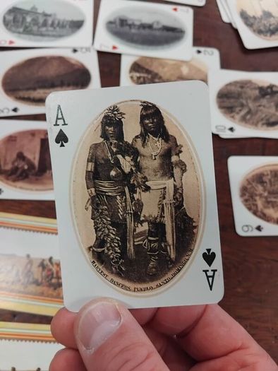 Native American Playing cards and tin