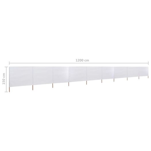 9-panel Wind Screen Fabric 1200x120 cm Sand White