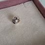 Pandora sterling silver apple with 14k gold worm bead charm in great condition Image 5