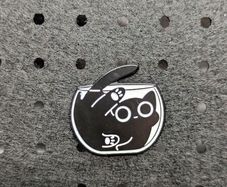 Cute cat in bowl enamel pin