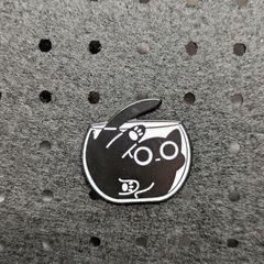 Cute cat in bowl enamel pin