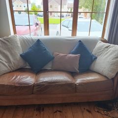Aniline Leather 3-Seater Sofa & Matching Armchair